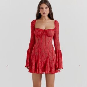 NEW! HouseofCB ANALISSA Scarlet Lace Corset Dress - XS [or exchange for S]